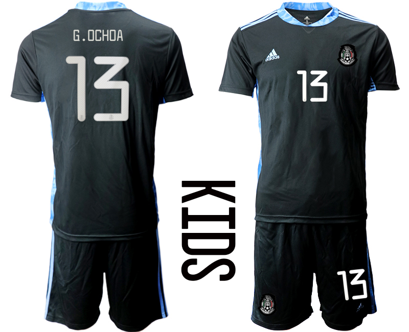 Youth 2020-2021 Season National team Mexico goalkeeper black #13 Soccer Jersey
